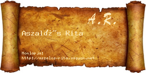 Aszalós Rita névjegykártya